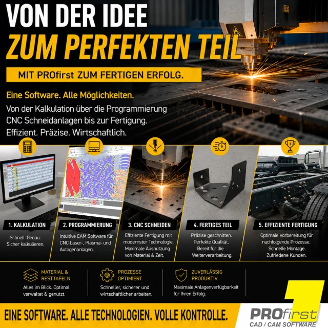 🚀 Vom Auftrag bis zum fertigen Produkt – alles beginnt mit einer leistungsstarken CAM-Software.

Ein sauber kalkulierter Auftrag.
Eine intelligente Programmierung.
Eine effiziente Produktion.

Das Ergebnis?

✅ präzise geschnittene Bauteile
✅ reibungslose Weiterverarbeitung
✅ weniger Rückfragen
✅ weniger Ausschuss
✅ kürzere Durchlaufzeiten

Mit PROfirst CAM steuern unsere Kunden ihre Laser-, Plasma-, Autogen- und Wasserstrahlschneidanlagen in einer durchgängigen Softwarelösung – von der Kalkulation über die CNC-Programmierung bis zum fertigen Zuschnitt.

Denn je besser die Vorbereitung, desto einfacher laufen die nachfolgenden Prozesse!

Eine Software. Alle Technologien. Maximale Effizienz.

#profirst_group #CAM #CADCAM #Laser #Laserschneiden #Blechbearbeitung #Fertigung #Industrie40 #Metallbau #Arbeitsvorbereitung #CNC #Plasma #Autogen #SmartFactory #Digitalisierung